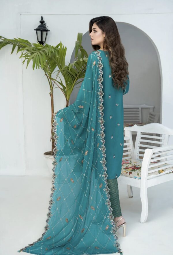 RAABTA UNSTITCHED -3PC COTTON EMBROIDERED - Image 4