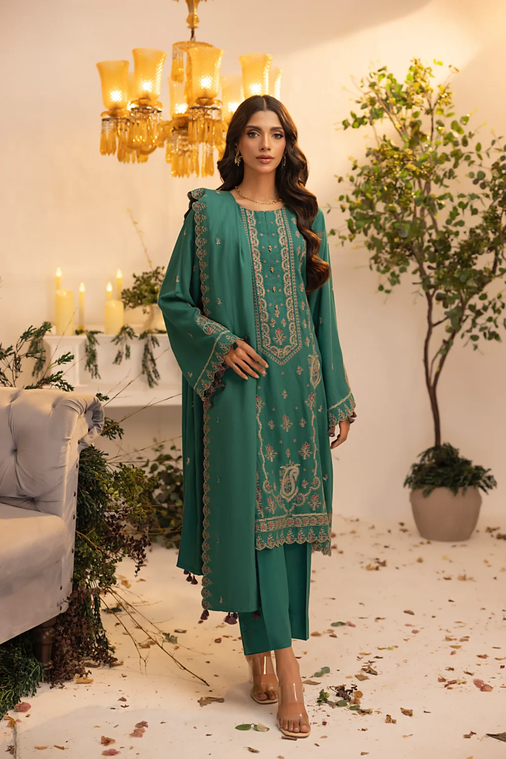Lakhany Cashmi Embroidered Shawl