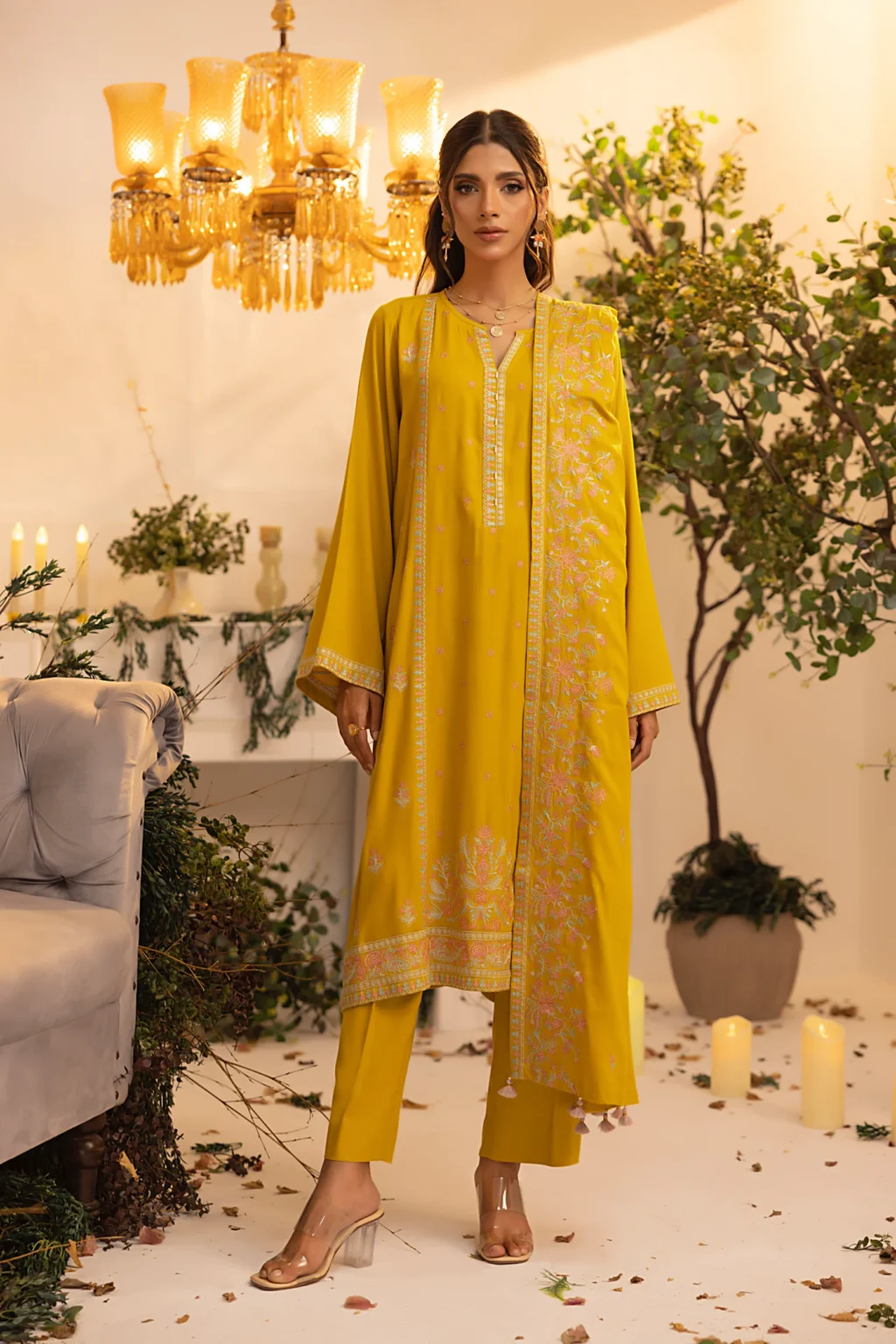 Lakhany Cashmi Embroidered Shawl
